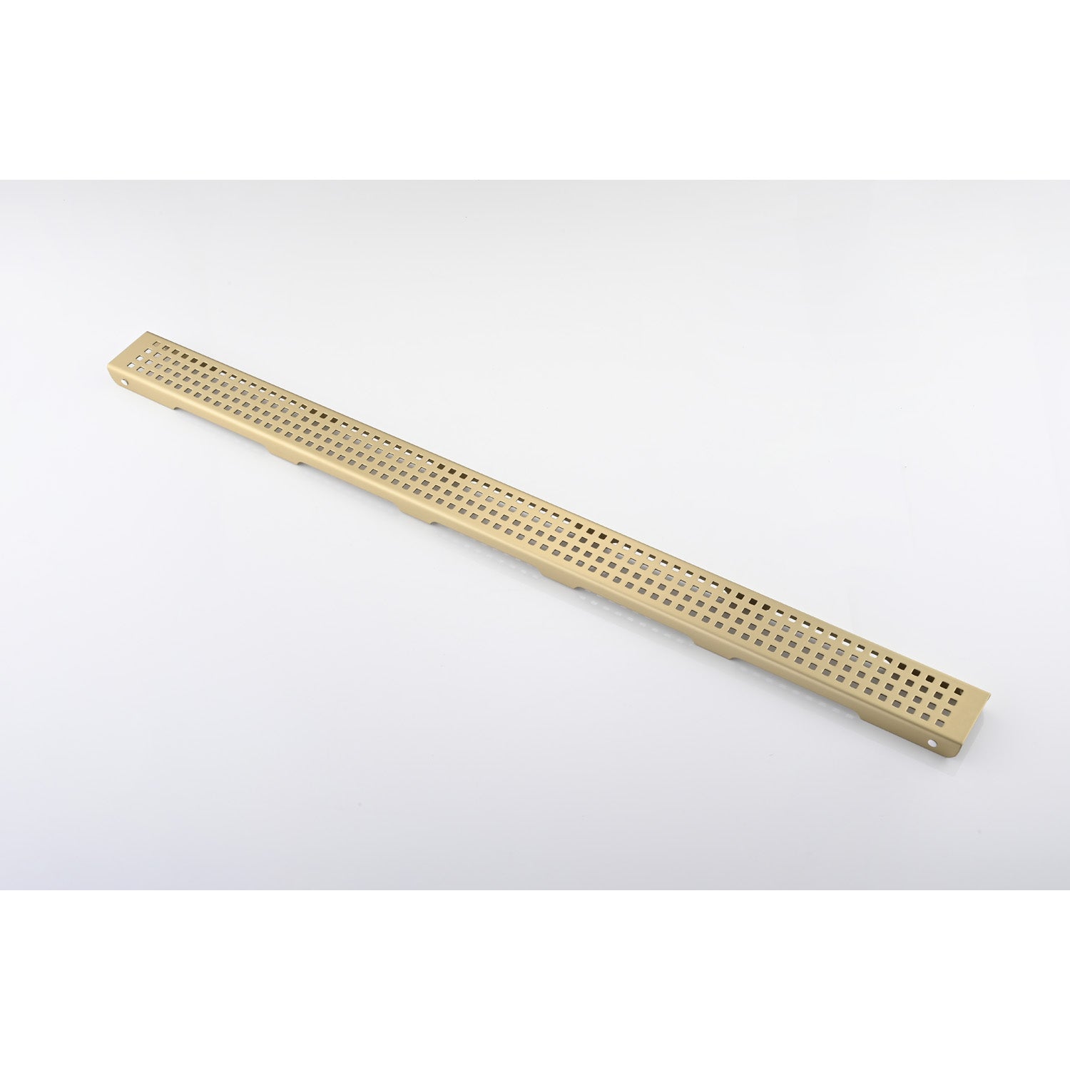 28 Inches Linear Shower Drain, Included Hair Strainer And Leveling Feet Brushed Gold Stainless Steel