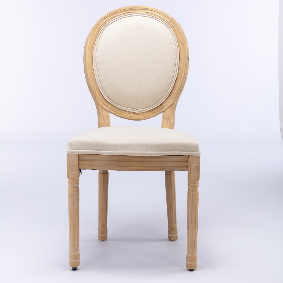 French Style Solid Wood Frame Antique Painting Linen Fabric Back Dining Chair,Set Of 2,Beige,Sw1845Bg Beige Dining Room American Design,French,French Country Rubberwood Foam Fabric