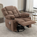 Massage Rocker Recliner Chair Rocking Chairs For Adults Oversized With 2 Cup Holders, Usb Charge Port Soft Features A Manual Massage And Heat. A B Brown Brown Soft Heavy Duty Foam Metal & Wood