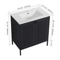 30 Inch Freestanding Bathroom Vanity With Ceramic SInk black-2-bathroom-freestanding-modern-steel