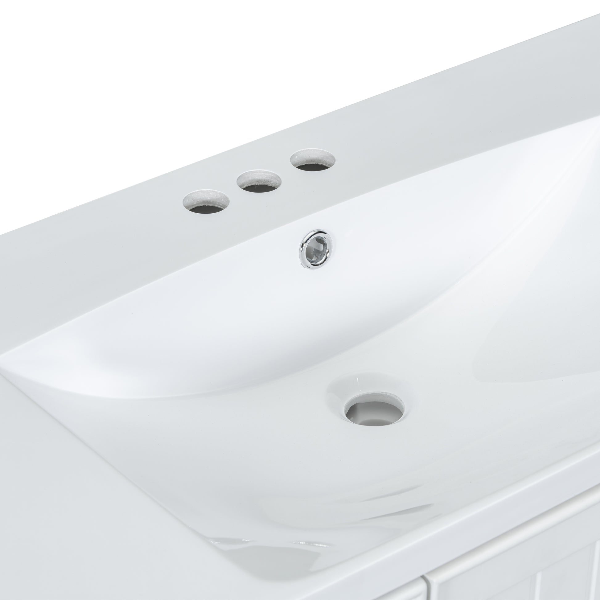 36" Bathroom Vanity With Sink Combo, One Cabinet And Three Drawers, Solid Wood And Mdf Board, White Old Sku:Sy999505Aak White Solid Wood Mdf