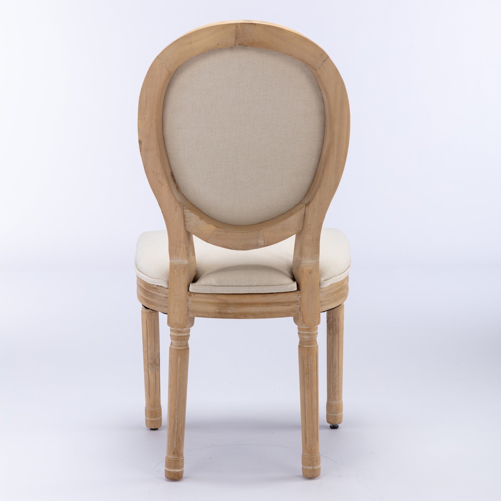 French Style Solid Wood Frame Antique Painting Linen Fabric Back Dining Chair,Set Of 2,Beige,Sw1845Bg Beige Dining Room American Design,French,French Country Rubberwood Foam Fabric