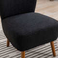 22.50''W Boucle Upholstered Armless Accent Chair Modern Slipper Chair, Cozy Curved Wingback Armchair, Corner Side Chair For Bedroom Living Room Office Cafe Lounge Hotel. Black Black Boucle