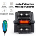 Leather Massage Recliner Chair, Manual Living Room Reclining Sofa Black Faux Leather Manual Handle Metal Primary Living Space Soft Cushion Back Heavy Duty American Traditional,Antique,Classic,Luxury,Mid Century Modern Pillow Top Arms Foam Pu Leather