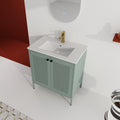 30 Inch Freestanding Bathroom Vanity With Ceramic SInk mint green-2-bathroom-freestanding-modern-steel