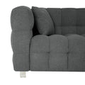 Grey Teddy Fleece Sofa 80 Inch Discharge In Living Room Bedroom With Two Throw Pillows Hardware Foot Support Gray Polyester Blend 3 Seat