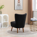 22.50''W Boucle Upholstered Armless Accent Chair Modern Slipper Chair, Cozy Curved Wingback Armchair, Corner Side Chair For Bedroom Living Room Office Cafe Lounge Hotel. Black Black Boucle