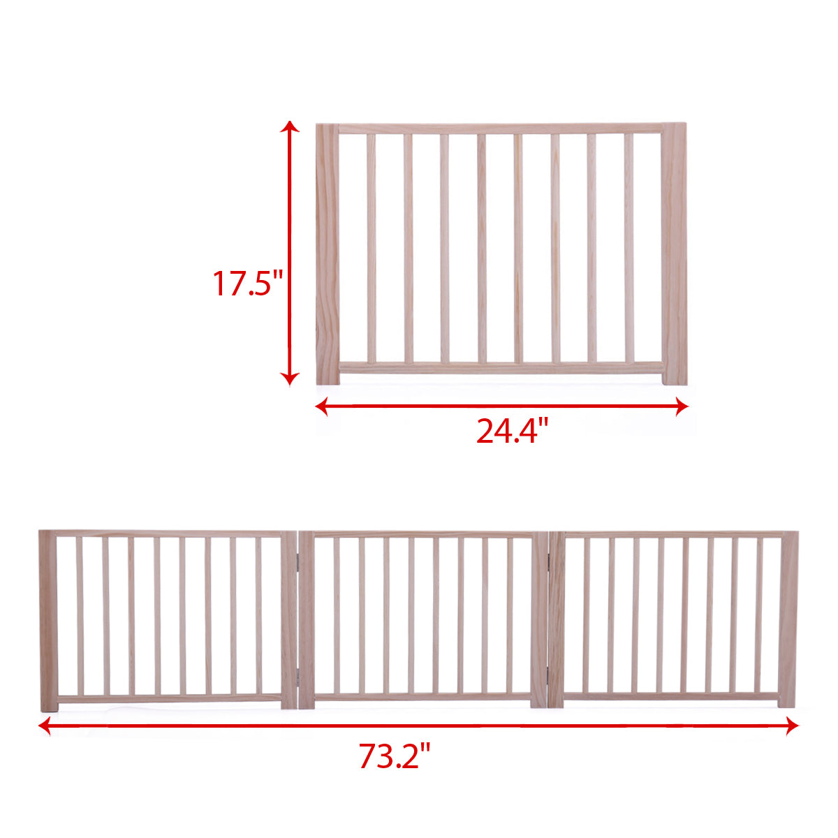 17.5 Inch Pet Fence Suitable For Indoor Use Log Environmental Protection Material Natural Pine