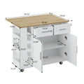 Multi Functional Kitchen Island Cart with 2 Door white-mdf