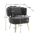 Coolmore Boucle Accent Chair Modern Upholstered Armchair Tufted Chair With Metal Frame, Single Leisure Chairs For Living Room Bedroom Black Boucle