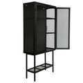 Industrial Cabinet Cupboard With 2 Metal Mesh Doors Adjustable Shelves And Feet Bottom Shelf Anti Tip Dust Free Kitchen Credenza Sideboard Black Black Steel