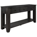 55'' Modern Console Table Sofa Table For Living Room With 3 Drawers And 1 Shelf As Same As Wf299185Aab Black Solid Wood