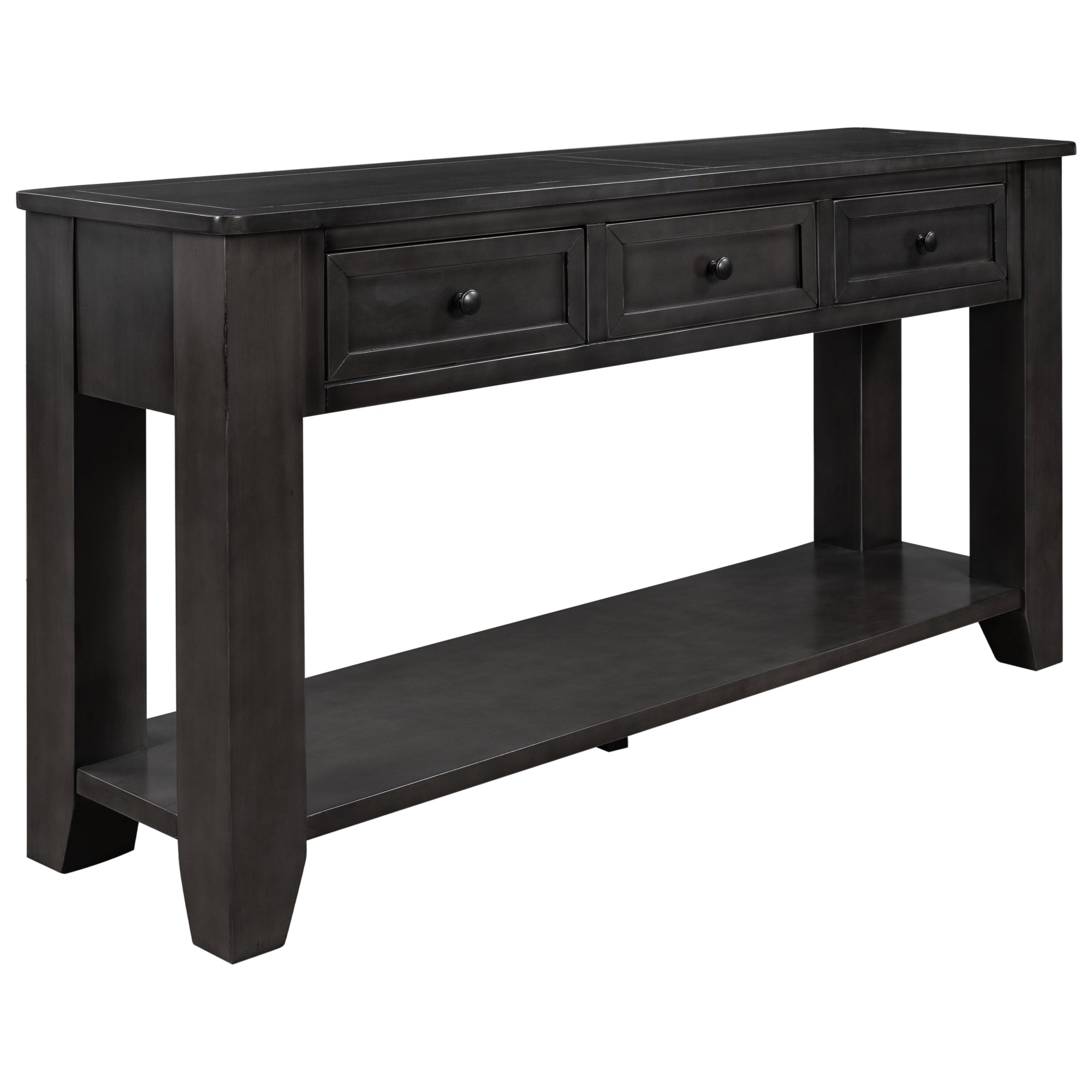U STYLE 55'' Modern Console Table Sofa Table for black-solid wood