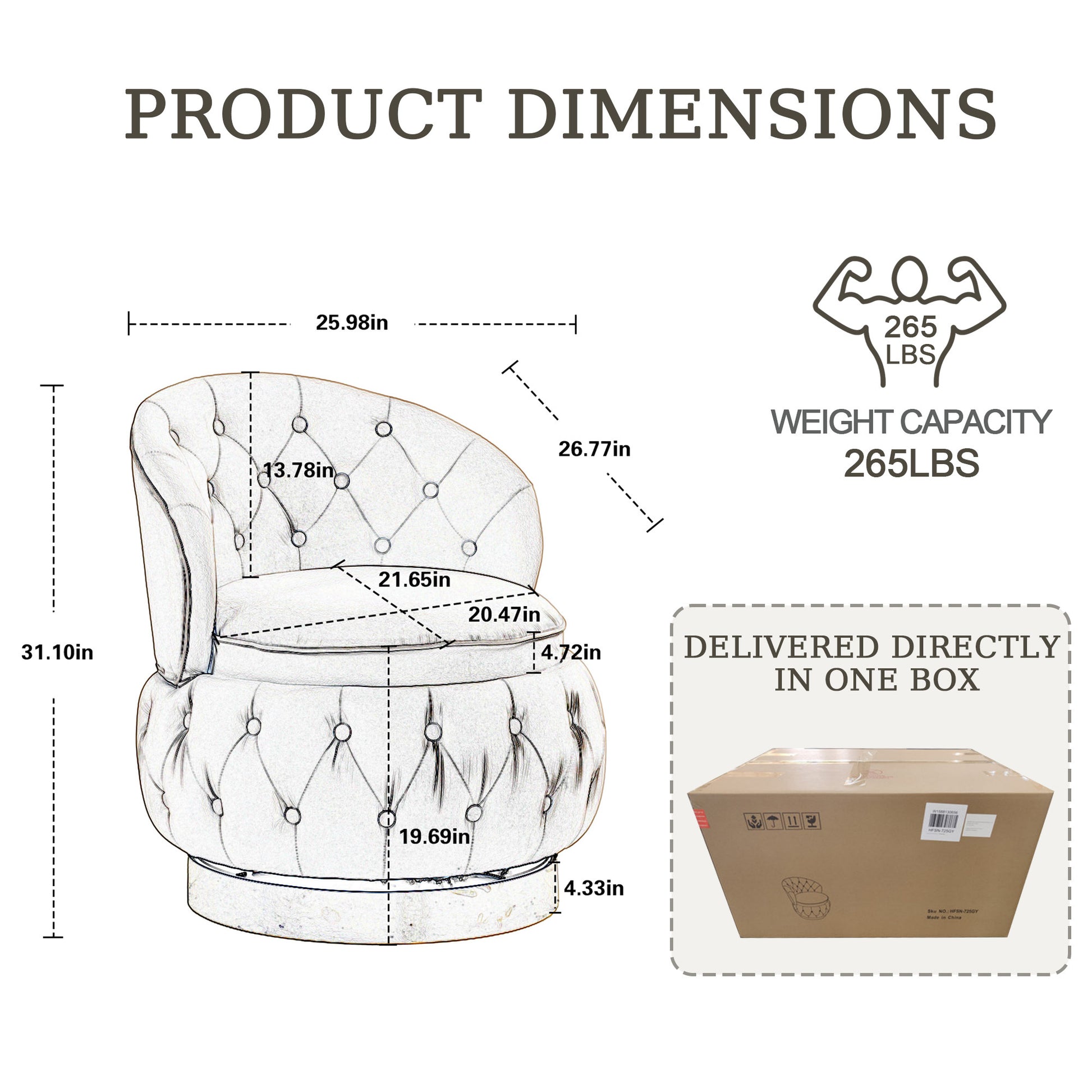 360 Degree Swivel Cuddle Barrel Accent Storage Chairs, Round Armchairs With Wide Upholstered, Fluffy Velvet Fabric Chair For Living Room, Bedroom, Office, Waiting Rooms Gray Primary Living Space Foam Velvet