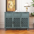 3 Door 3 Drawer Cabinet, American Furniture, Suitable For Bedroom, Living Room, Study Dark Green Particle Board