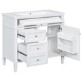 36'' Bathroom Vanity With Top Sink, Modern Bathroom Storage Cabinet With 2 Drawers And A Tip Out Drawer, Single Sink Bathroom Vanity 3 White 1 1 Adjustable Hinges Bathroom Freestanding Solid Wood Mdf Painted