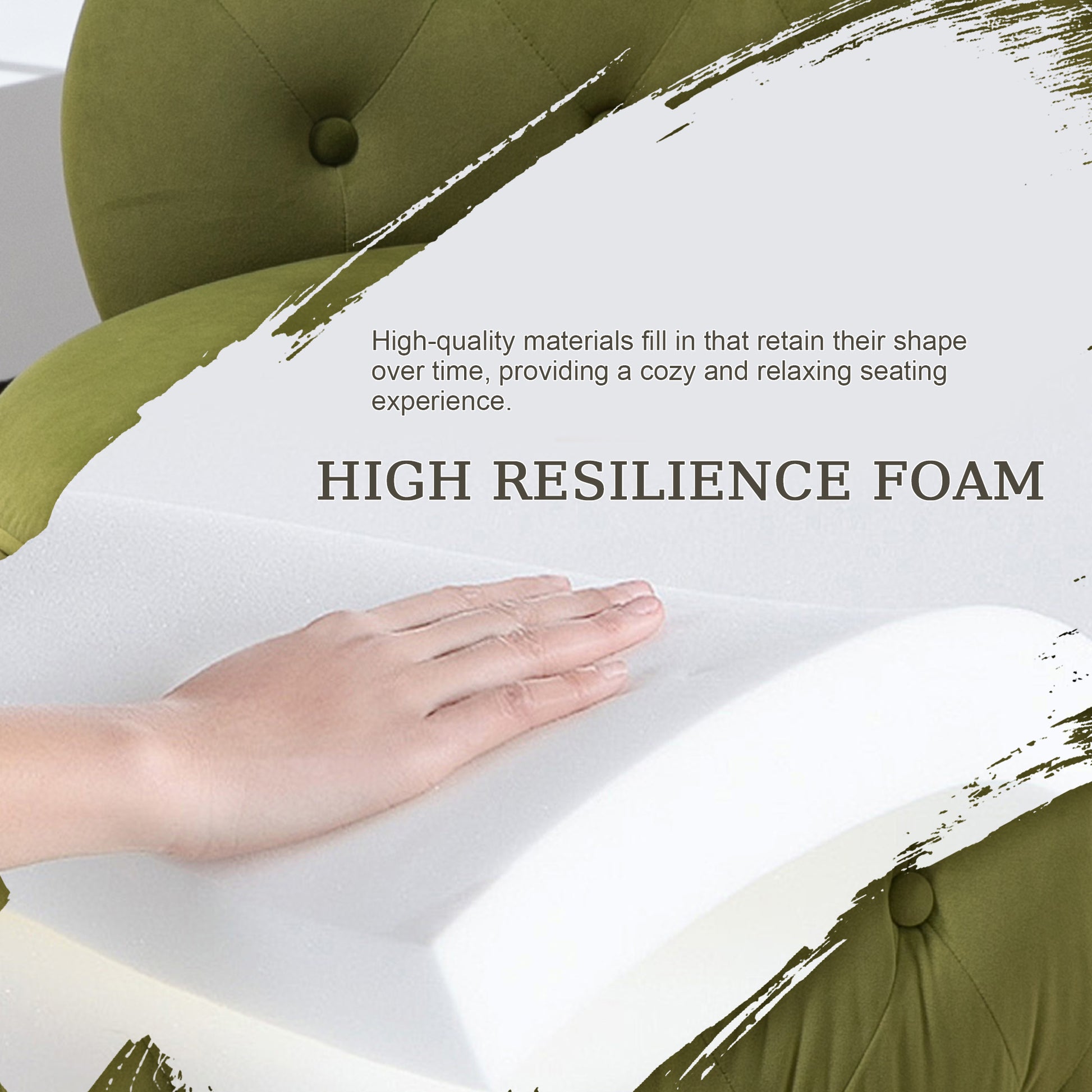 360 Degree Swivel Cuddle Barrel Accent Storage Chairs, Round Armchairs With Wide Upholstered, Fluffy Velvet Fabric Chair For Living Room, Bedroom, Office, Waiting Rooms Olive Green Primary Living Space Foam Velvet