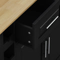 Multi Functional Kitchen Island Cart with 2 Door black-mdf