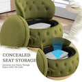 360 Degree Swivel Cuddle Barrel Accent Storage Chairs, Round Armchairs With Wide Upholstered, Fluffy Velvet Fabric Chair For Living Room, Bedroom, Office, Waiting Rooms Olive Green Primary Living Space Foam Velvet