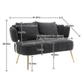 Coolmore Polyester Accent Sofa Modern Upholstered Armsofa Tufted Sofa With Metal Frame, Single Leisure Sofa For Living Room Bedroom Office Balcony Black Boucle
