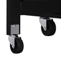 Multi Functional Kitchen Island Cart with 2 Door black-mdf