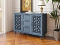 2 Door 3 Drawer Cabinet, American Furniture, Suitable For Bedroom, Living Room, Study Blue Particle Board