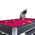 6 Ft Pool Table With Table Tennis Top Black With Red Felt Black Red Engineered Wood