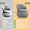 360 Degree Swivel Cuddle Barrel Accent Storage Chairs, Round Armchairs With Wide Upholstered, Fluffy Velvet Fabric Chair For Living Room, Bedroom, Office, Waiting Rooms Gray Primary Living Space Foam Velvet