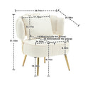 Coolmore Boucle Accent Chair Modern Upholstered Armchair Tufted Chair With Metal Frame, Single Leisure Chairs For Living Room Bedroom Beige Boucle