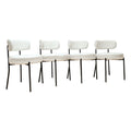 Scalable Dining Table Table Set For 6 8 Person For Dining Room,Curved Backrest Round Upholstered Soft Padded Armless Dining Chairs And Very Large Dining Room Table Kitchen Table Chair Set Black White Mdf Metal