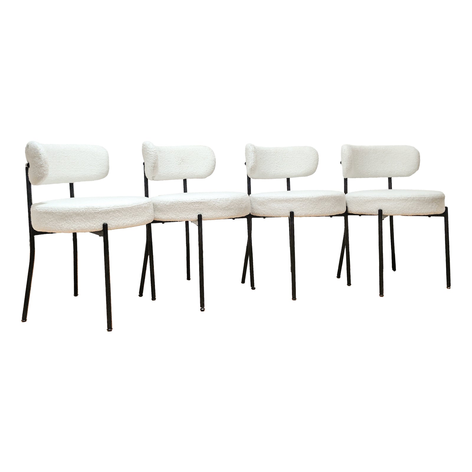 Scalable Dining Table Table Set For 6 8 Person For Dining Room,Curved Backrest Round Upholstered Soft Padded Armless Dining Chairs And Very Large Dining Room Table Kitchen Table Chair Set Black White Mdf Metal