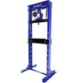 Steel H Frame Hydraulic Shop Press With Stamping Plates To Bend, Straighten, Or Press Parts, With A Pressure Gauge, Install Bearings And U Joints, 12 Ton 24,000 Lb Capacity Blue Steel