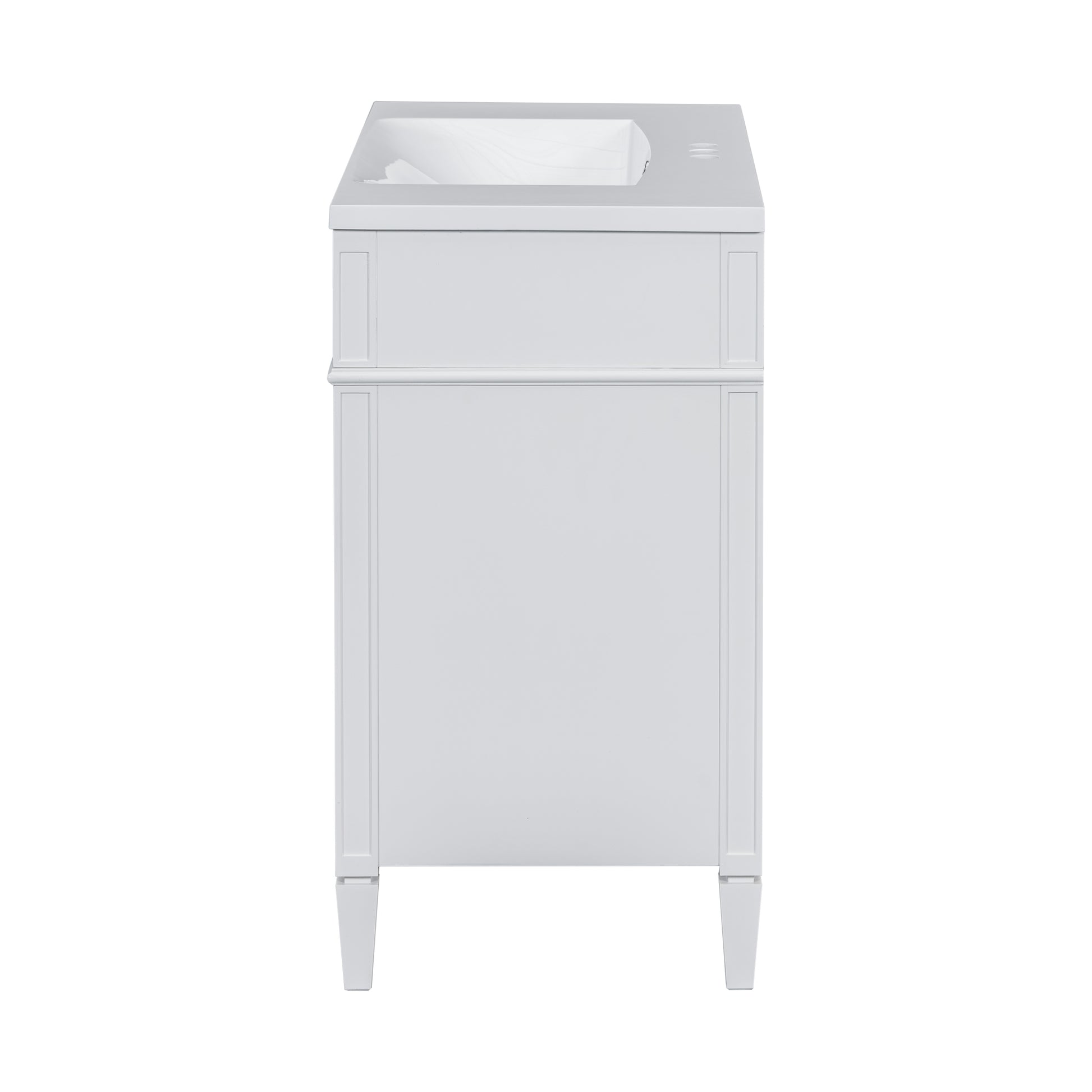 36'' Bathroom Vanity With Top Sink, Modern Bathroom Storage Cabinet With 2 Drawers And A Tip Out Drawer, Single Sink Bathroom Vanity 3 White 1 1 Adjustable Hinges Bathroom Freestanding Solid Wood Mdf Painted