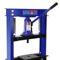 Hydraulic 12 Ton H Frame Garage Floor Adjustable Shop Press With Plates, 12T, Blue Blue Steel