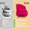 360 Degree Swivel Cuddle Barrel Accent Storage Chairs, Round Armchairs With Wide Upholstered, Fluffy Velvet Fabric Chair For Living Room, Bedroom, Office, Waiting Rooms Red Primary Living Space Foam Velvet