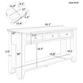 55'' Modern Console Table Sofa Table For Living Room With 3 Drawers And 1 Shelf As Same As Wf299185Aak Retro White Solid Wood