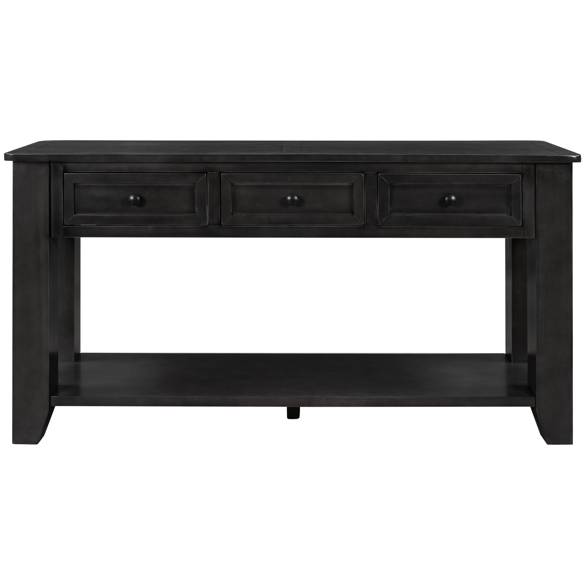 U STYLE 55'' Modern Console Table Sofa Table for black-solid wood