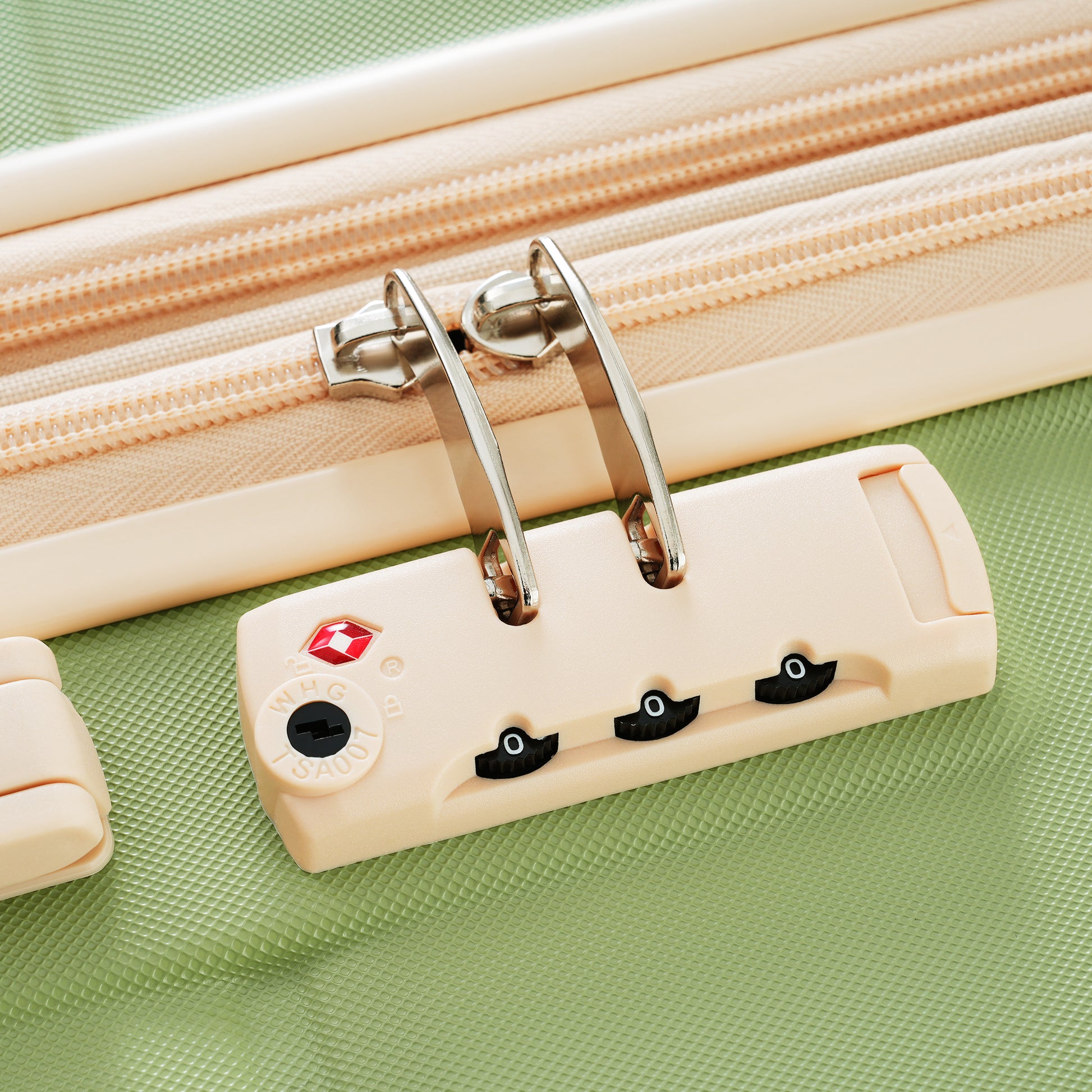 Luggage Set Of 3, 20 Inch With Usb Port, Airline Certified Carry On Luggage With Cup Holder, Abs Hard Shell Luggage With Spinner Wheels, Light Green Light Green Abs