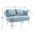 Coolmore Polyester Accent Sofa Modern Upholstered Armsofa Tufted Sofa With Metal Frame, Single Leisure Sofa For Living Room Bedroom Office Balcony Light Blue Boucle