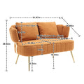 Coolmore Polyester Accent Sofa Modern Upholstered Armsofa Tufted Sofa With Metal Frame, Single Leisure Sofa For Living Room Bedroom Office Balcony Orange Boucle