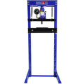 Steel H Frame Hydraulic Shop Press With Stamping Plates To Bend, Straighten, Or Press Parts, With A Pressure Gauge, Install Bearings And U Joints, 12 Ton 24,000 Lb Capacity Blue Steel