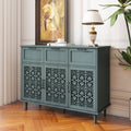 3 Door 3 Drawer Cabinet, American Furniture, Suitable For Bedroom, Living Room, Study Dark Green Particle Board