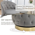 360 Degree Swivel Cuddle Barrel Accent Storage Chairs, Round Armchairs With Wide Upholstered, Fluffy Velvet Fabric Chair For Living Room, Bedroom, Office, Waiting Rooms Gray Primary Living Space Foam Velvet