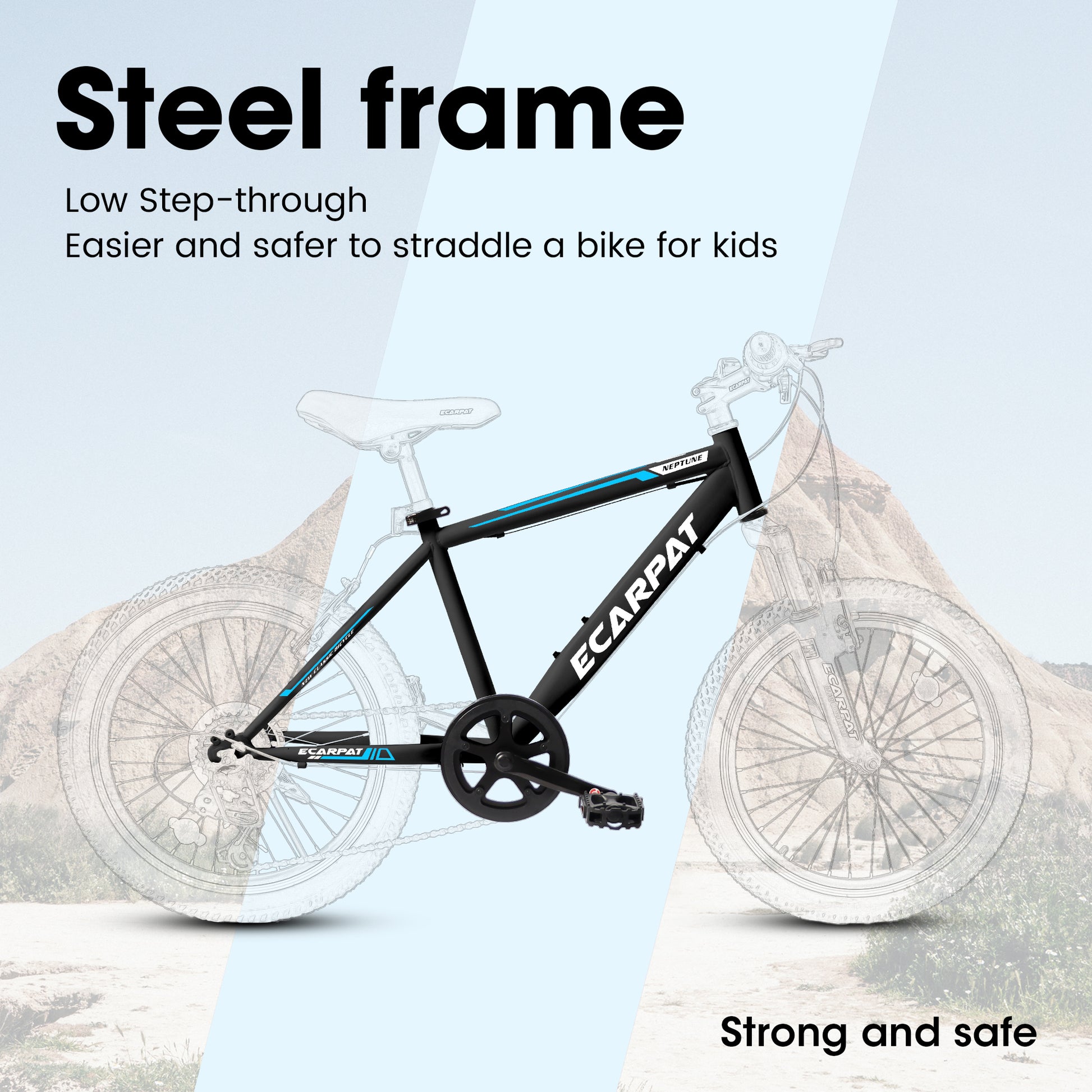 A20215 Kids Bicycle 20 Inch Kids Montain Bike Gear Shimano 7 Speed Bike For Boys And Girls Black Blue Steel