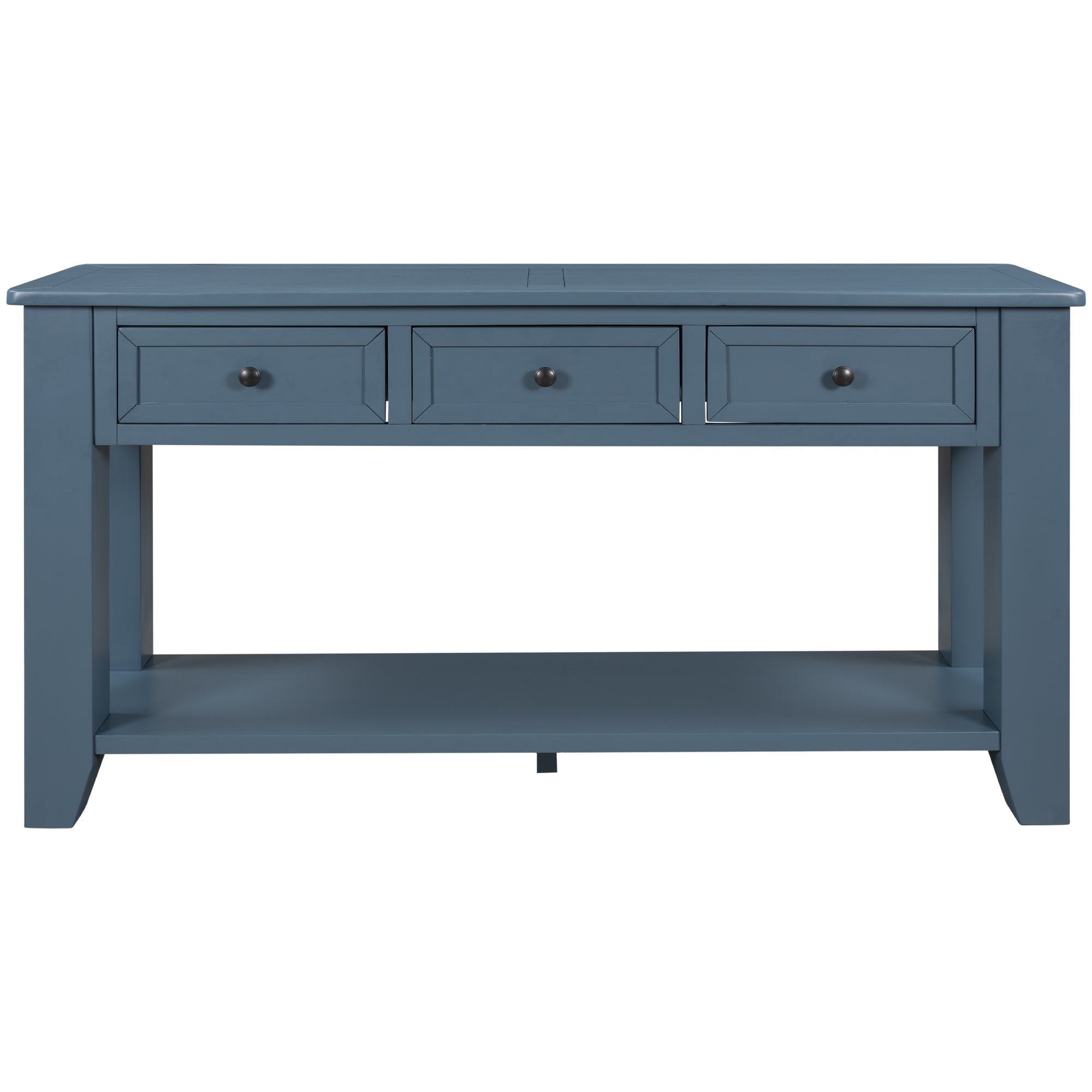 U STYLE 55'' Modern Console Table Sofa Table for blue-solid wood