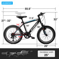 A20215 Kids Bicycle 20 Inch Kids Montain Bike Gear Shimano 7 Speed Bike For Boys And Girls Black Blue Steel