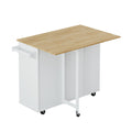 Multi Functional Kitchen Island Cart with 2 Door white-mdf