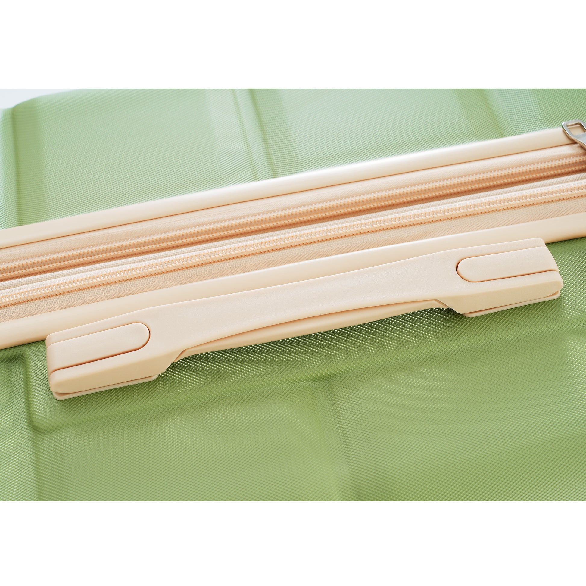 Luggage Set Of 3, 20 Inch With Usb Port, Airline Certified Carry On Luggage With Cup Holder, Abs Hard Shell Luggage With Spinner Wheels, Light Green Light Green Abs