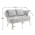 Coolmore Polyester Accent Sofa Modern Upholstered Armsofa Tufted Sofa With Metal Frame, Single Leisure Sofa For Living Room Bedroom Office Balcony Gray Boucle