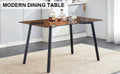 Modern Minimalist Style Rectangular Tea Brown Glass Dining Table, Tempered Glass Tabletop And Black Metal Legs, Suitable For Kitchen, Dining Room, And Living Room, 51 